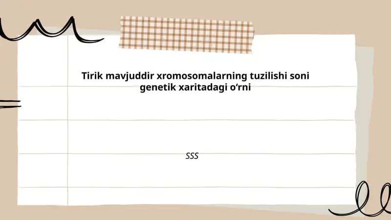 Xromosomaning molekulyar tuzilishi: DNK va oqsil kompleksi