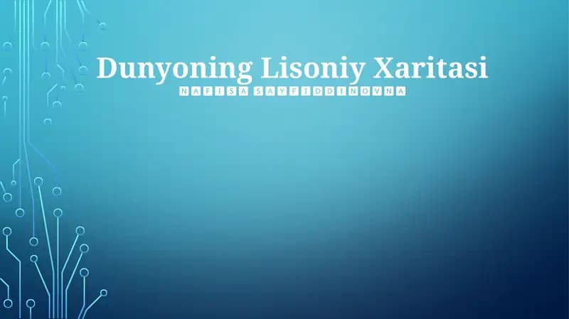 Dunyoning Lisoniy Xaritasi
