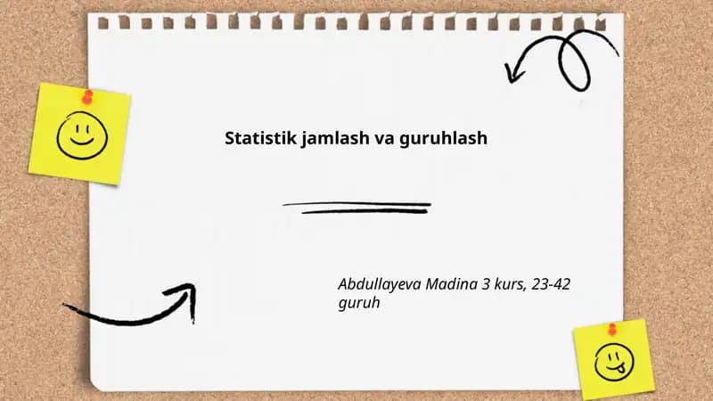 Statistik jamlash va guruhlash
