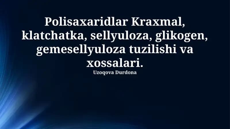 Polisaxaridlar