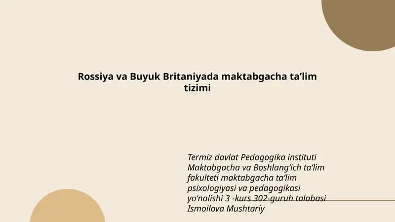 Maktabgacha taʼlim psixologiyasi va pedagogikasi