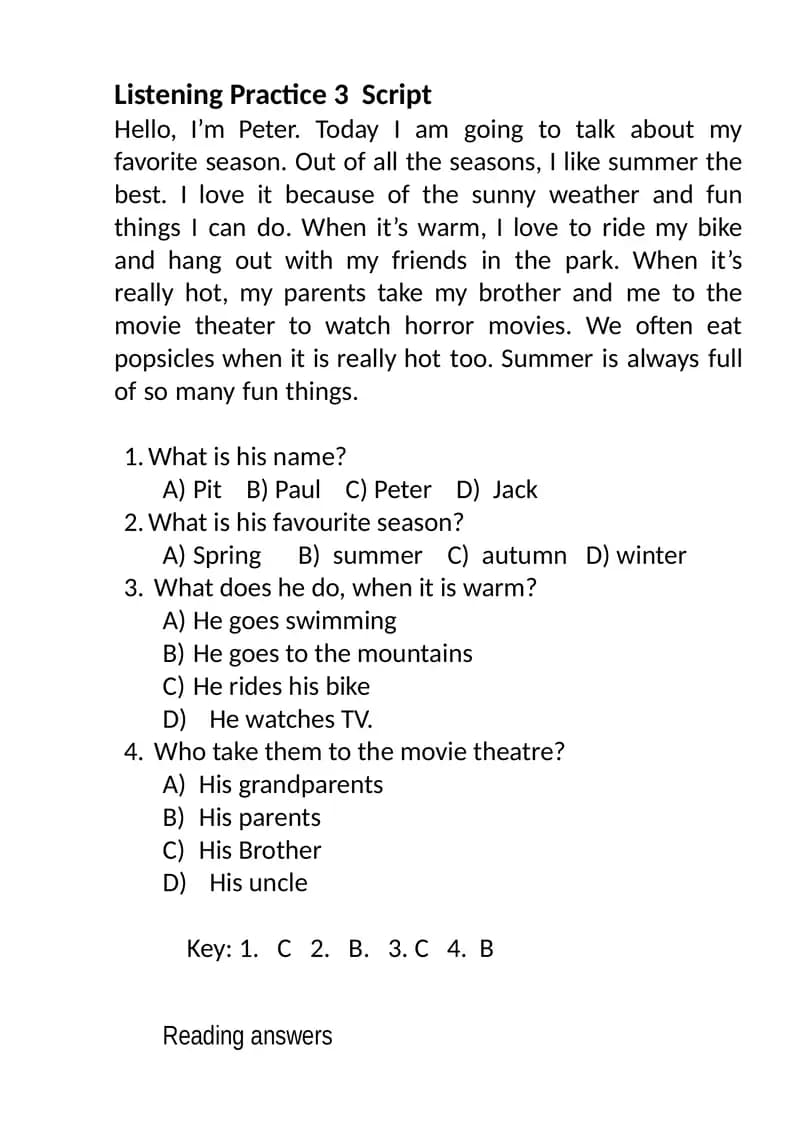 Listening Practice 3 Script
