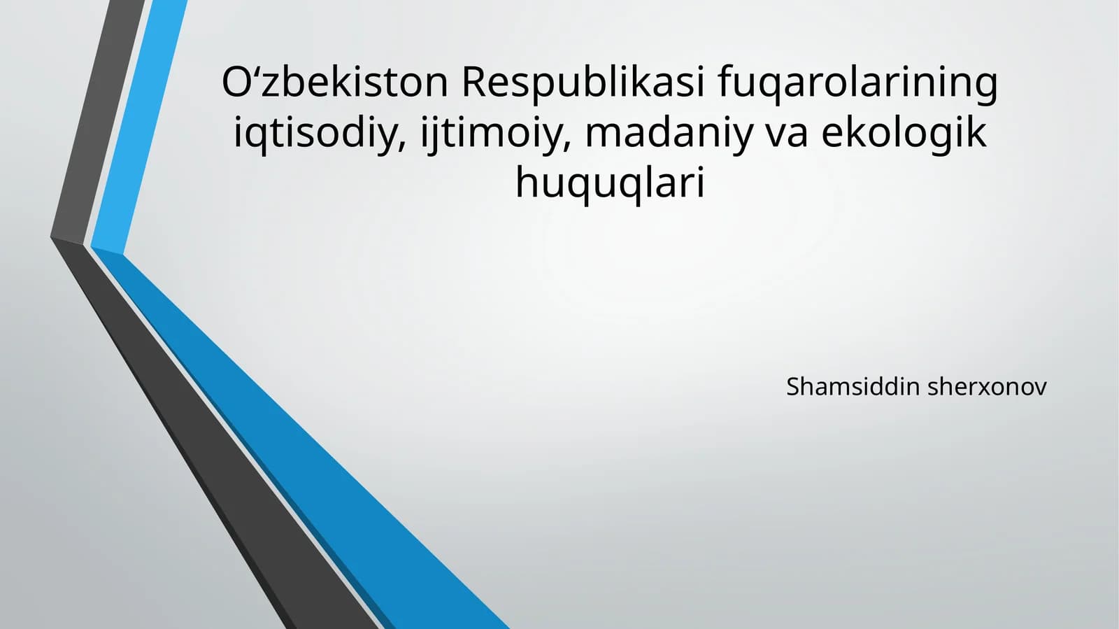 O‘zbekiston Respublikasi fuqarolarining iqtisodiy, ijtimoiy, madaniy va ekologik huquqlari