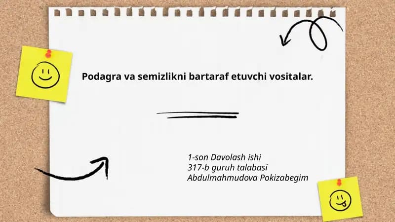 Podagra va semizlikni bartaraf etuvchi vositalar