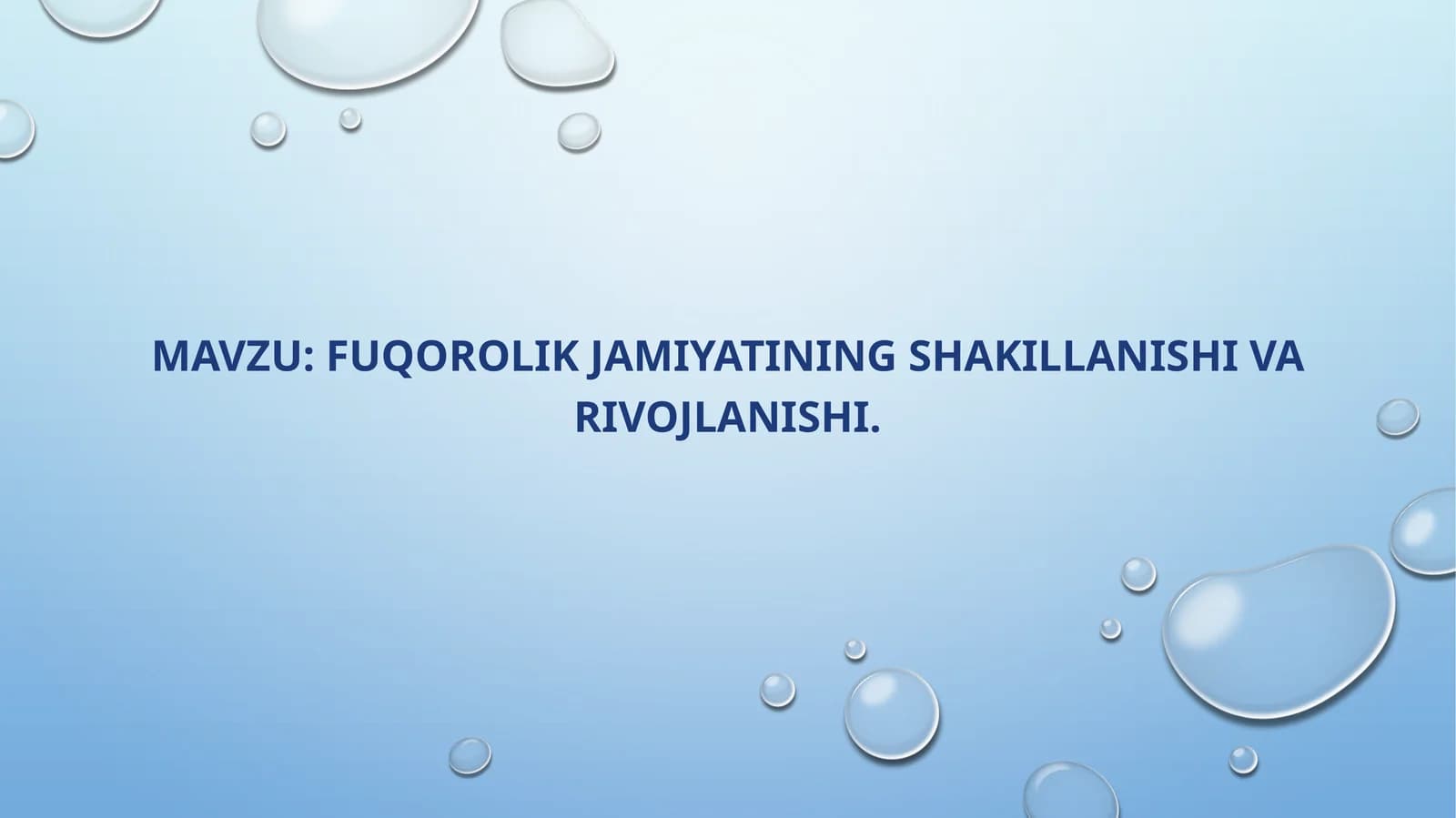 Fuqorolik jamiyatining shakillanishi va rivojlanishi