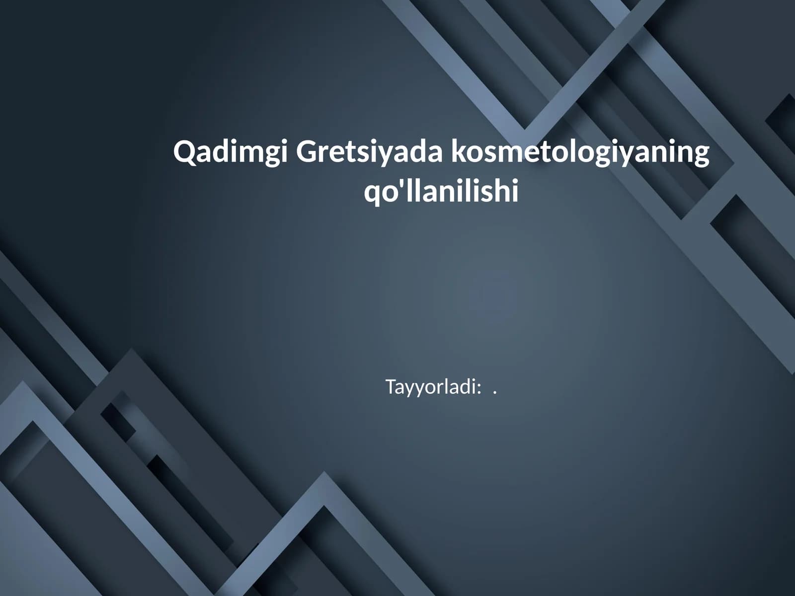 Qadimgi Gretsiyada kosmetologiyaning qo'llanilishi