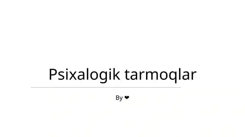 Psixalogik tarmoqlar