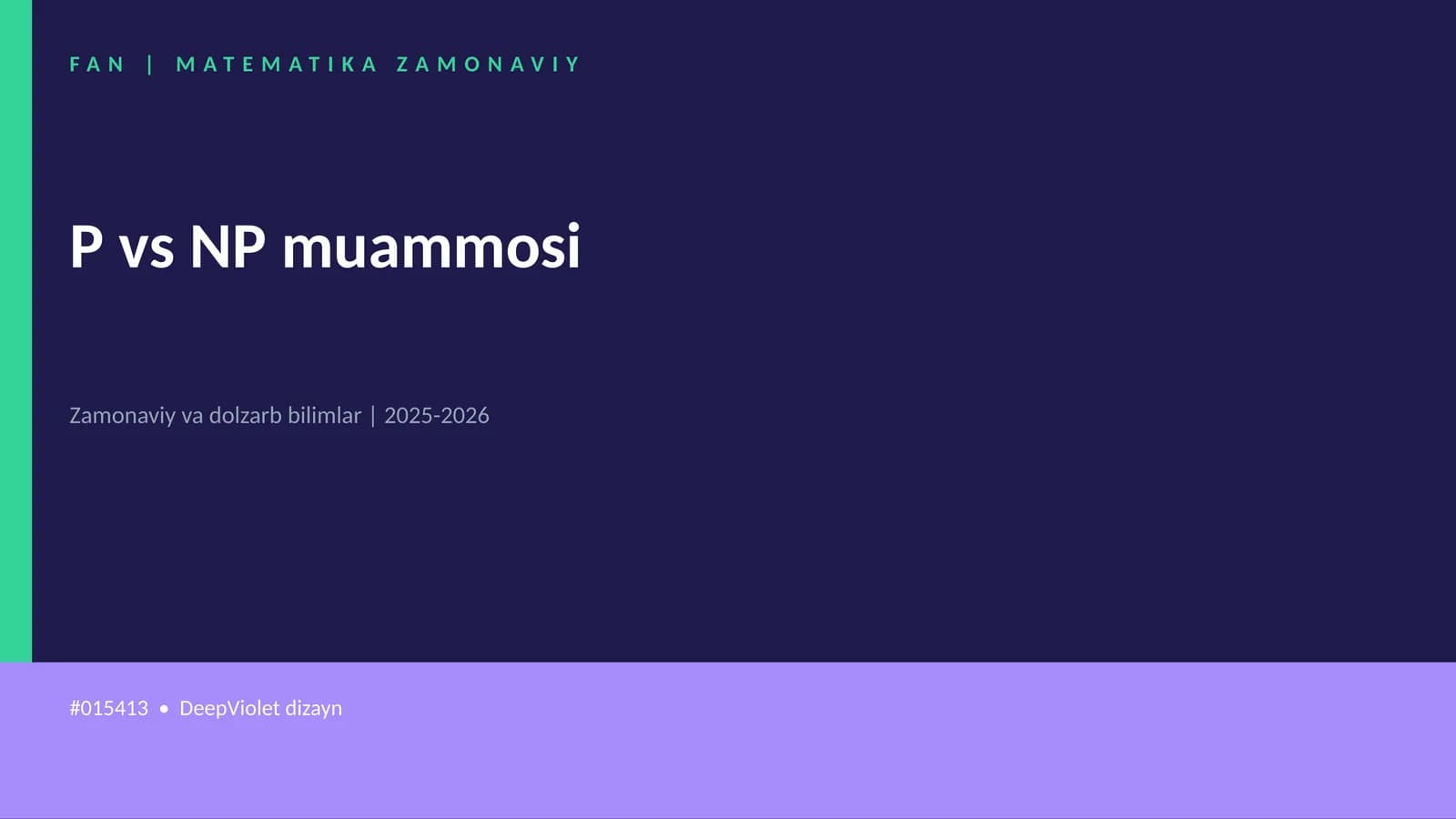 MATEMATIKA ZAMONAVIY