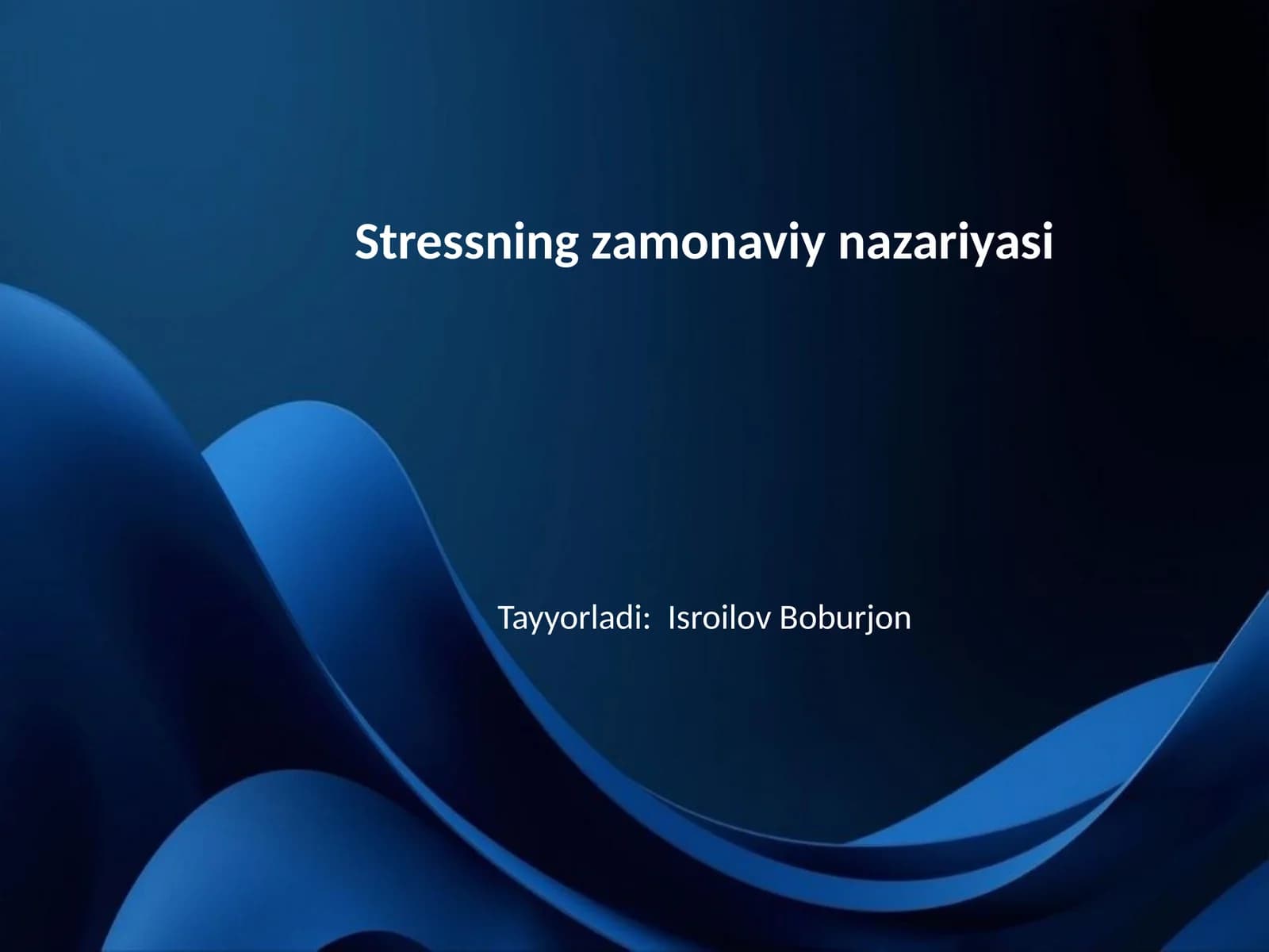 Stressning zamonaviy nazariyasi