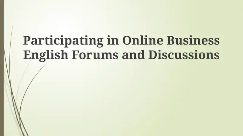 Online Business English Forums