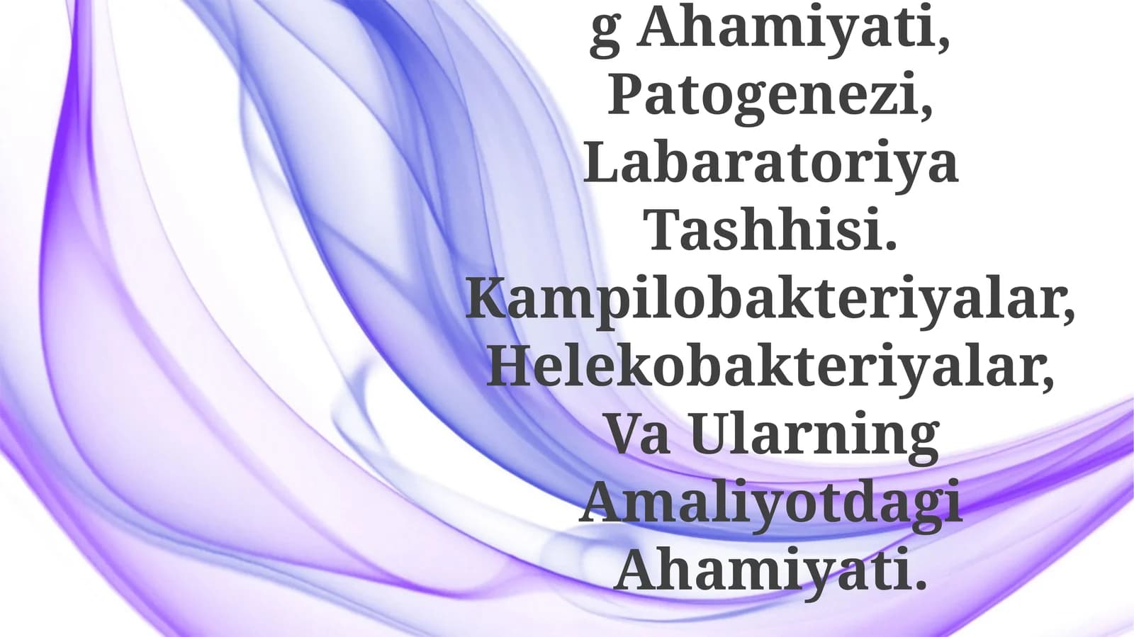 Gastirid Oshqozon- Ichak Yarasi Va Kolit Kelib Chiqishida Mikroorganizmlarning Ahamiyati, Patogenezi, Labaratoriya Tashhisi