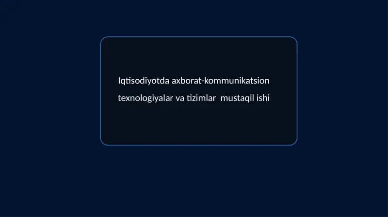 Iqtisodiyot