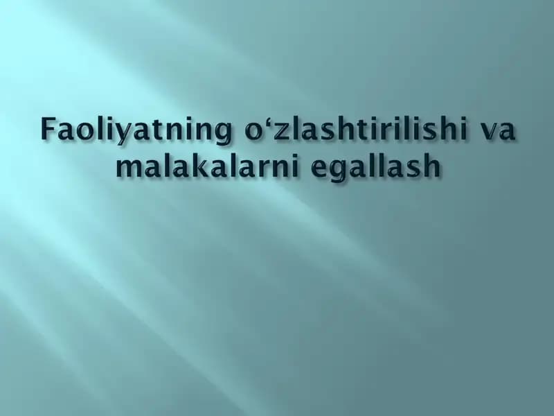 Bilim, ko'nikma va malakalar bilan qurollantirish