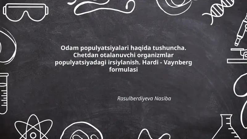 Odam populyatsiyalari haqida tushuncha