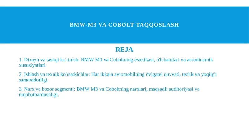 BMW-M3 va Cobolt
