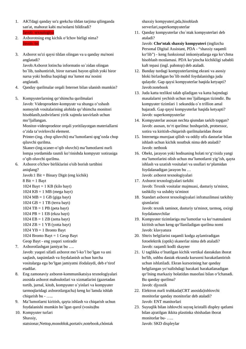 Kompyuterlarning qo‘shimcha qurilmalari