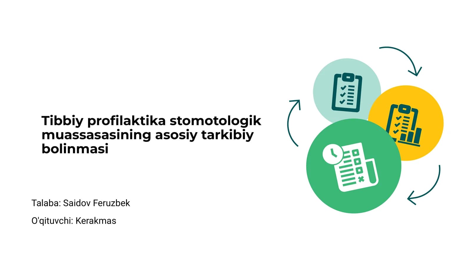 Tibbiy profilaktika stomotologik muassasasining asosiy tarkibiy bolinmasi