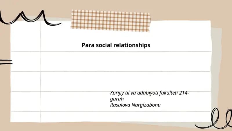 Para social relationships