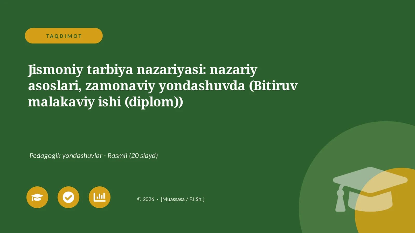 Jismoniy tarbiya nazariyasi: nazariy asoslari, zamonaviy yondashuvda (Bitiruv malakaviy ishi (diplom))