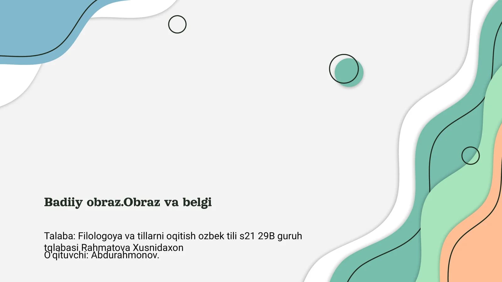 Badiiy obraz.Obraz va belgi