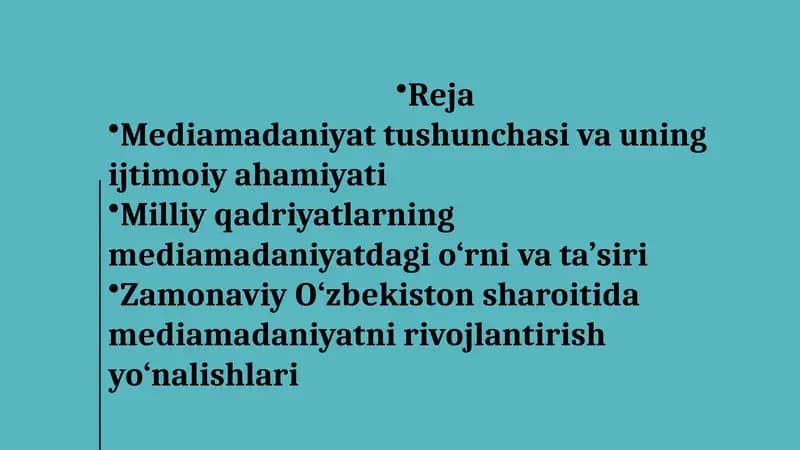 Mediamadaniyatni shakllantirishda milliy qadriyatlarning o‘rni