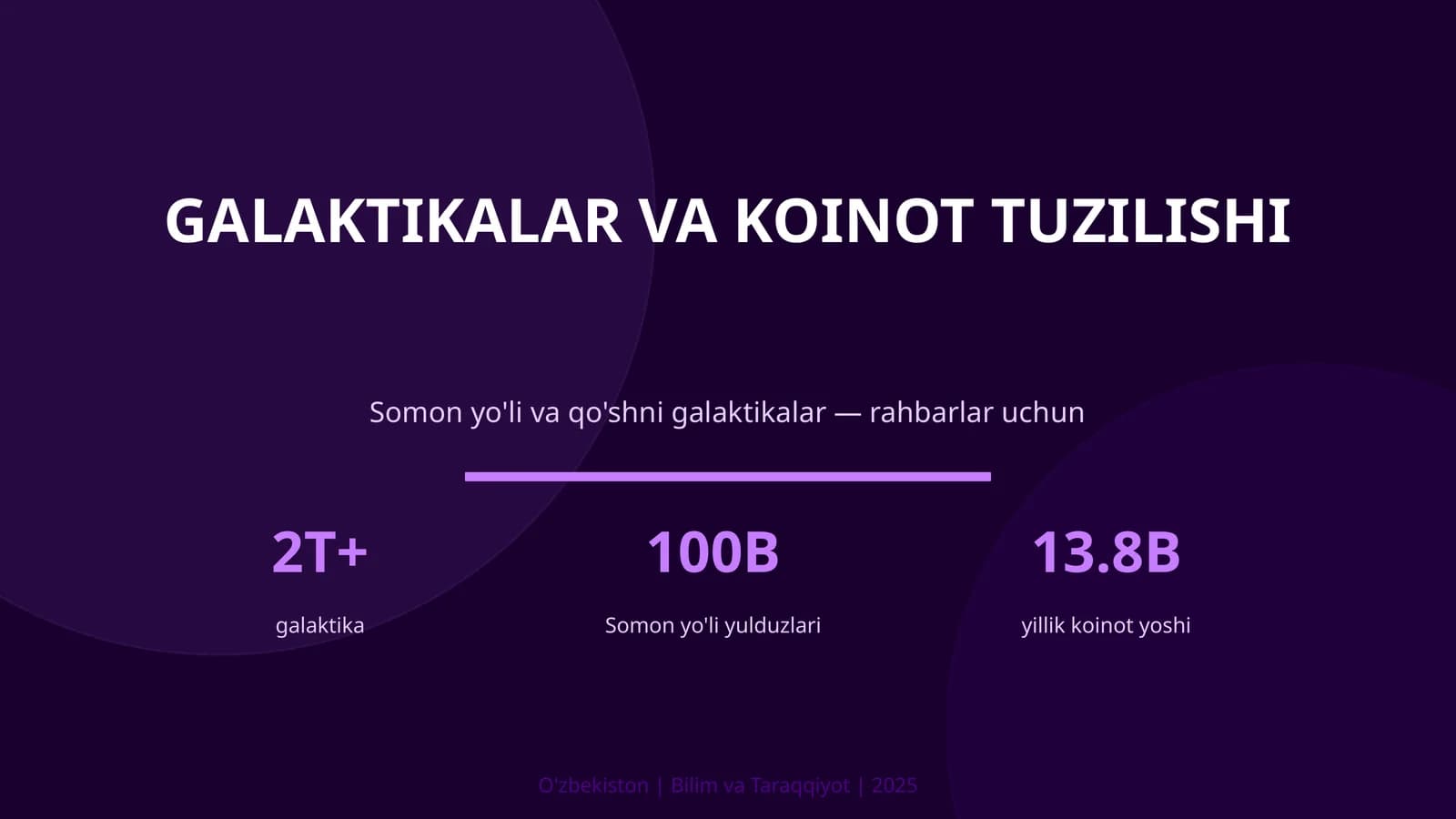 GALAKTIKALAR VA KOINOT TUZILISHI