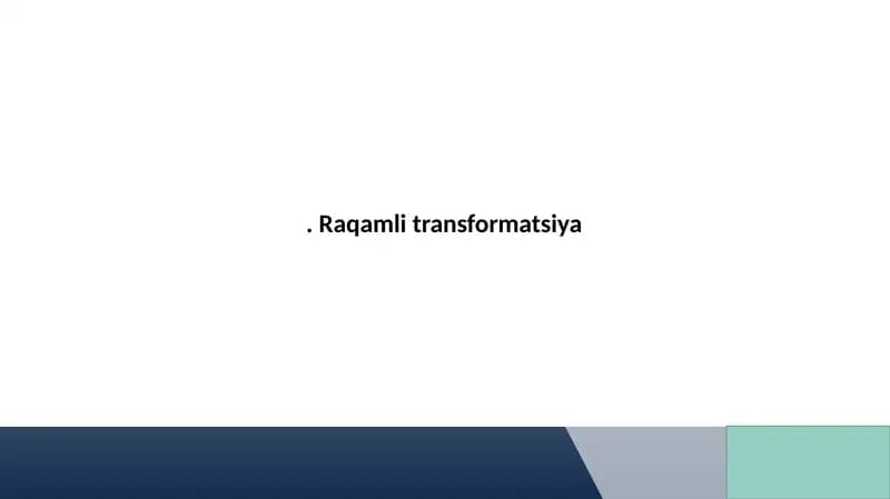 Raqamli transformatsiya