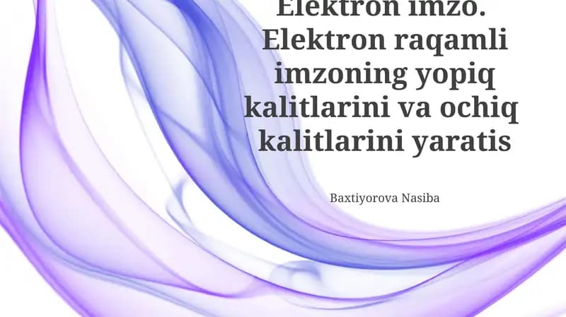 Elektron raqamli imzo