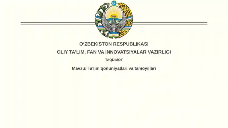 Ta'lim Qonunchiligi Asoslari va Tizimi