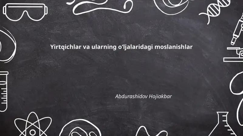 Yirtqichlar va ularning o‘ljalaridagi moslanishlar
