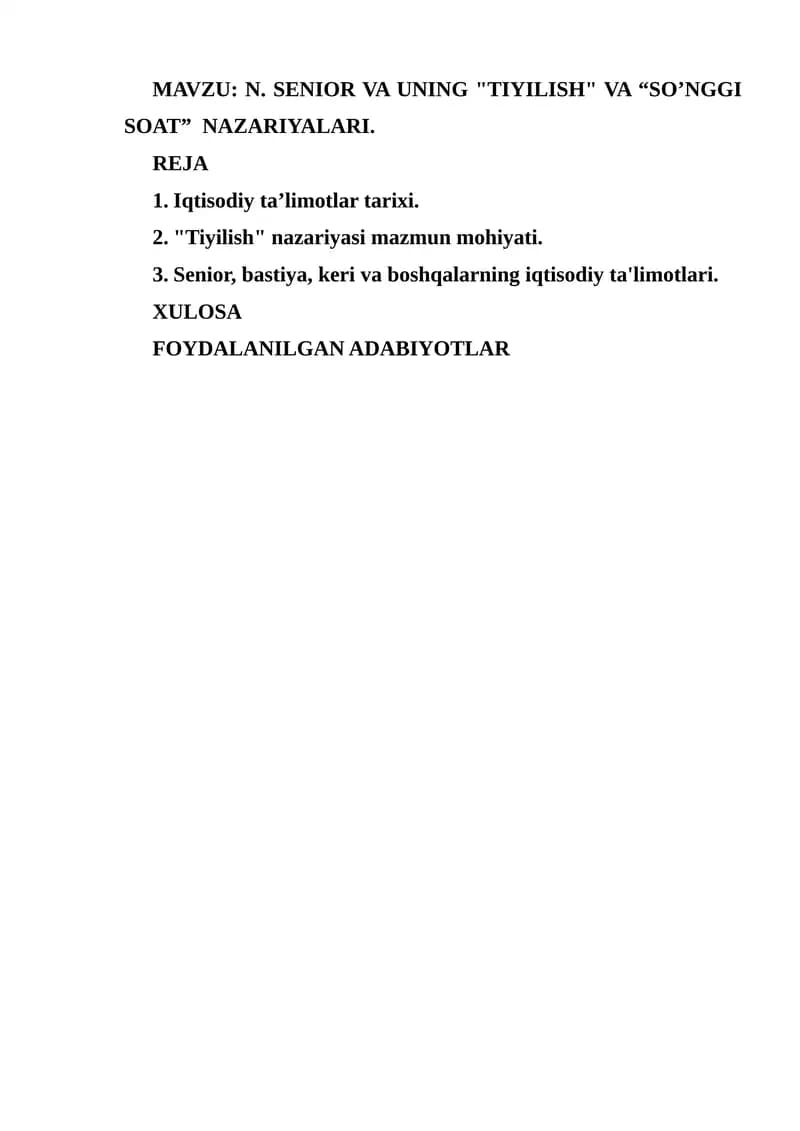 Iqtisodiy ta’limotlar tarixi