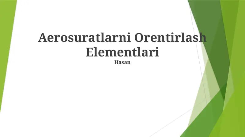 Aerosuratlarni Orentirlash Elementlari