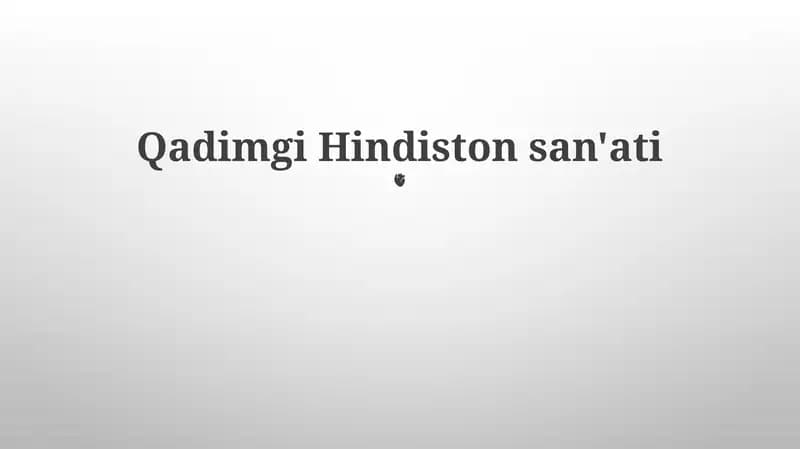 Qadimgi Hindiston san'ati