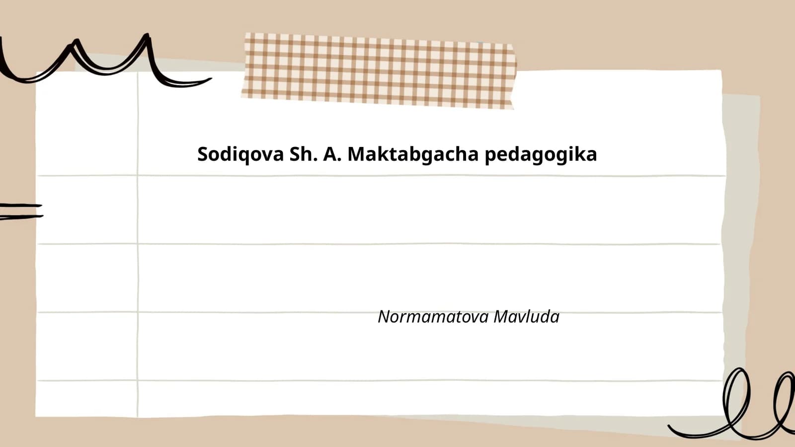 Maktabgacha pedagogika