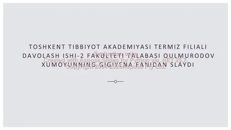 Kiyim- boshlar va oyoq kiyimlari gigiyenasi