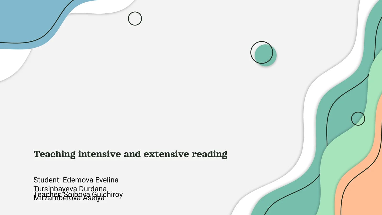 Teaching Intensive and Extensive Reading