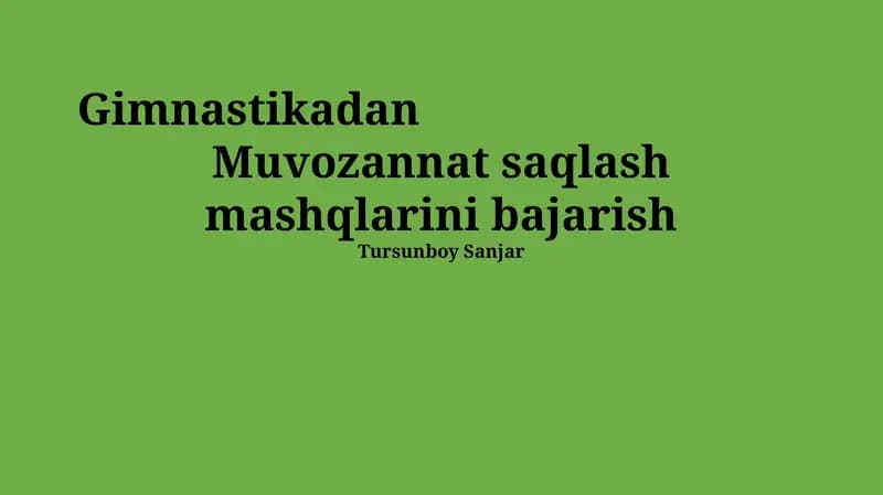 Muvozannat saqlash mashqlarini bajarish