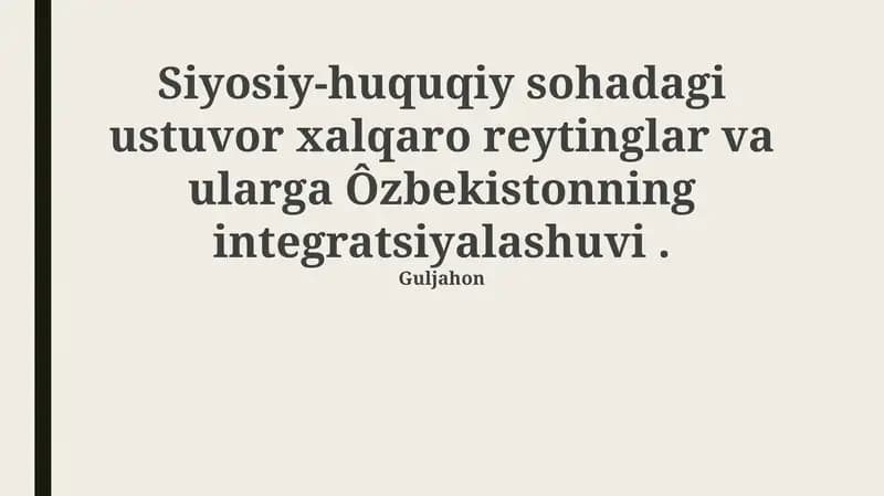 Xalqaro Reytinglar: Mohiyati va Ahamiyati