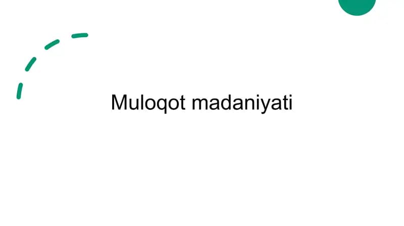 Muloqot madaniyati
