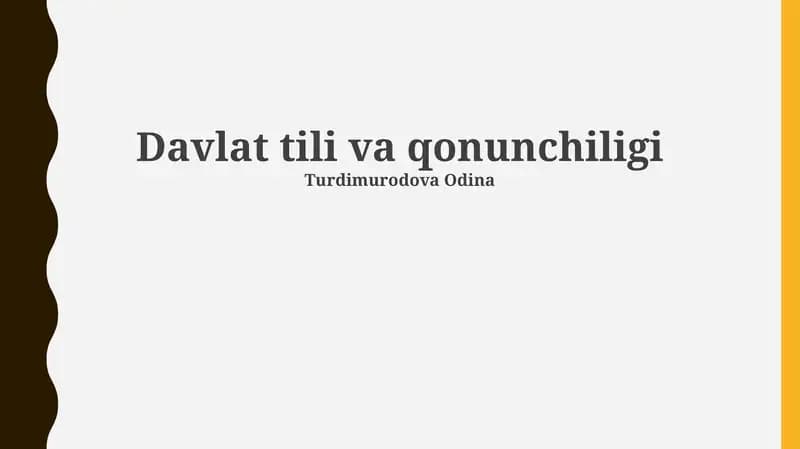 Davlat tili va qonunchiligi
