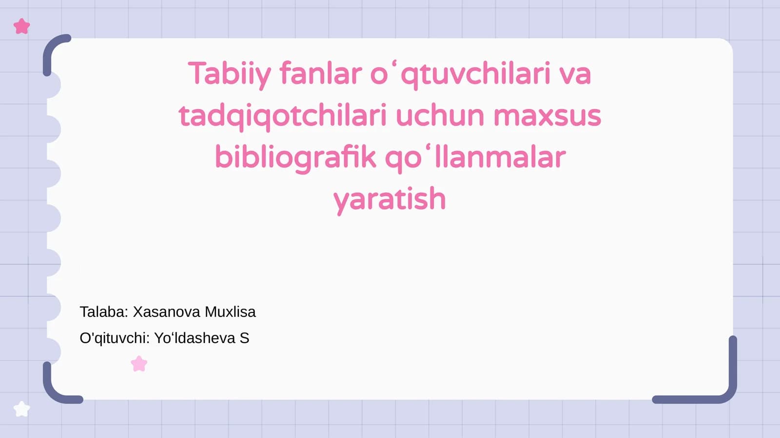 Tabiiy fanlar uchun bibliografik qoʻllanmalar