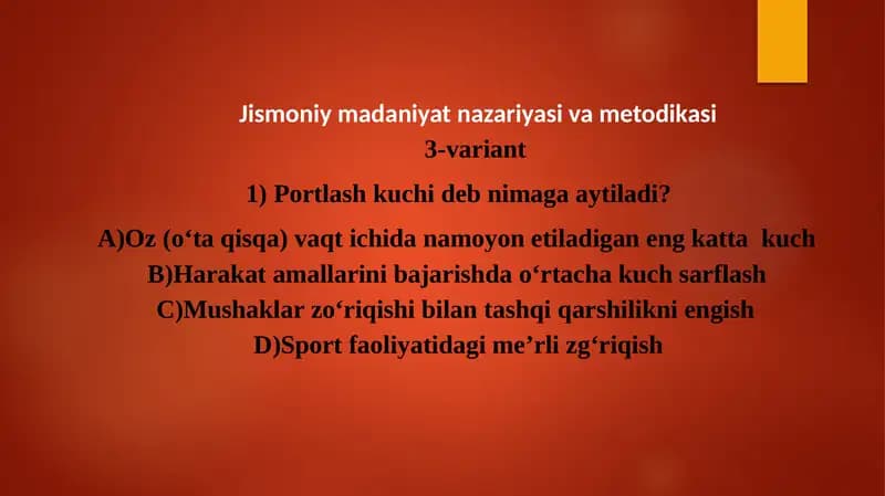 Jismoniymadaniyat nazariyasi va metodikasi
