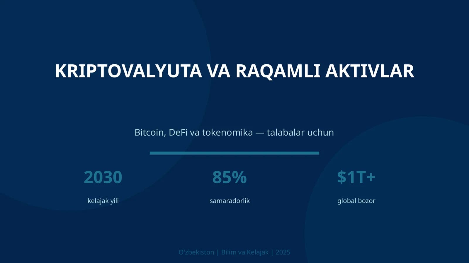 KRIPTOVALYUTA VA RAQAMLI AKTIVLAR