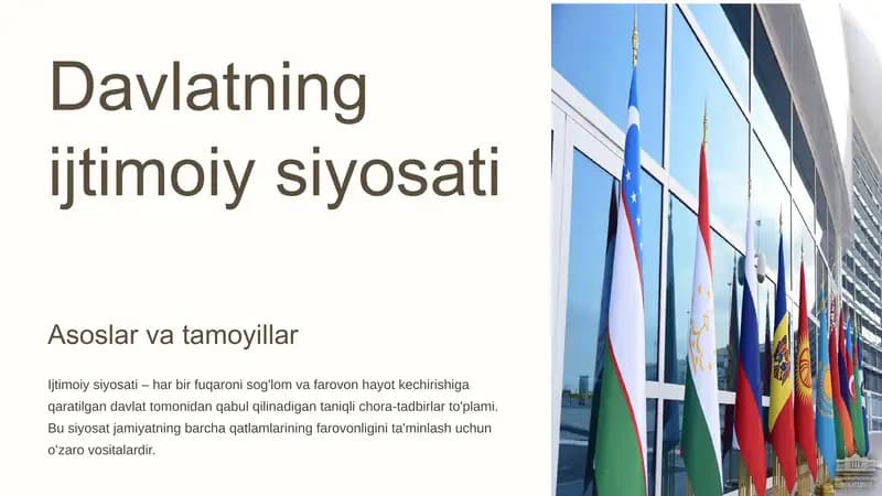 Davlatning ijtimoiy siyosati
