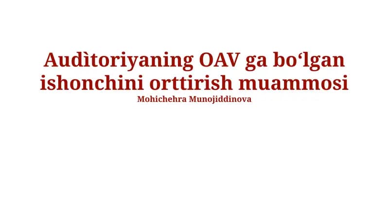 Ishonch inqirozi: Sabablari va oqibatlari