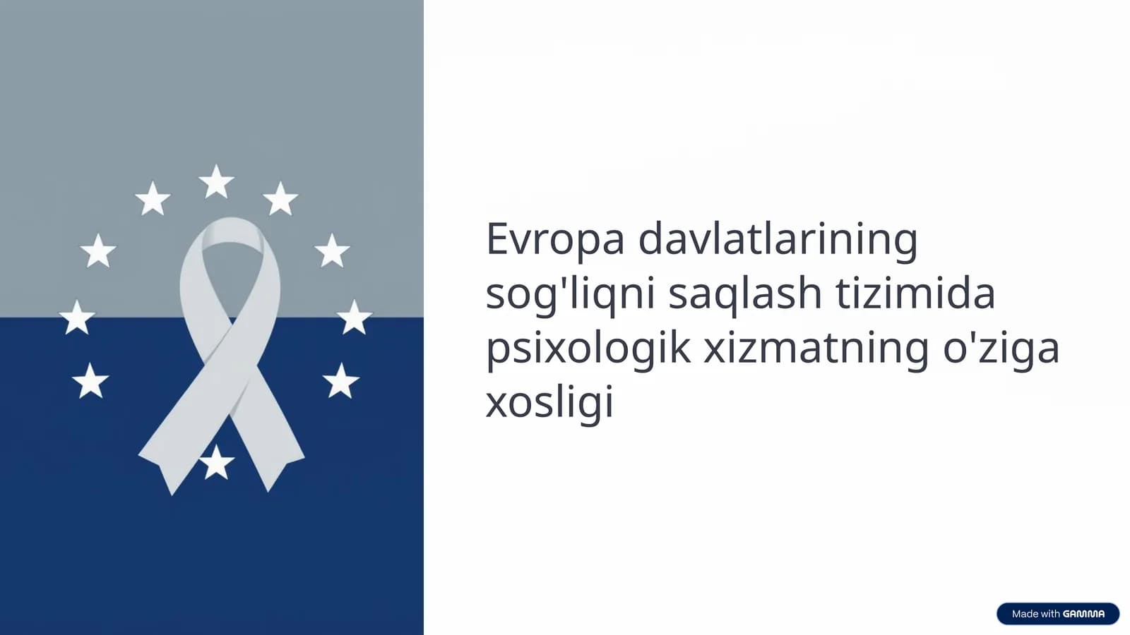 Evropa davlatlarining sog'liqni saqlash tizimida psixologik xizmatning o'ziga xosligi