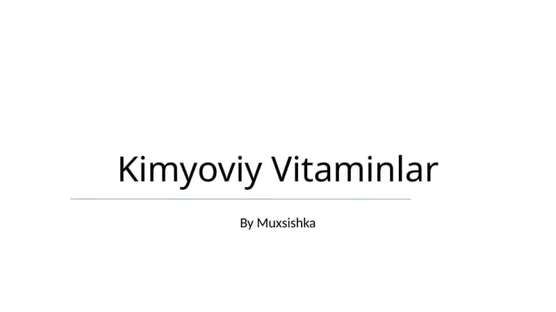 Kimyoviy Vitaminlar