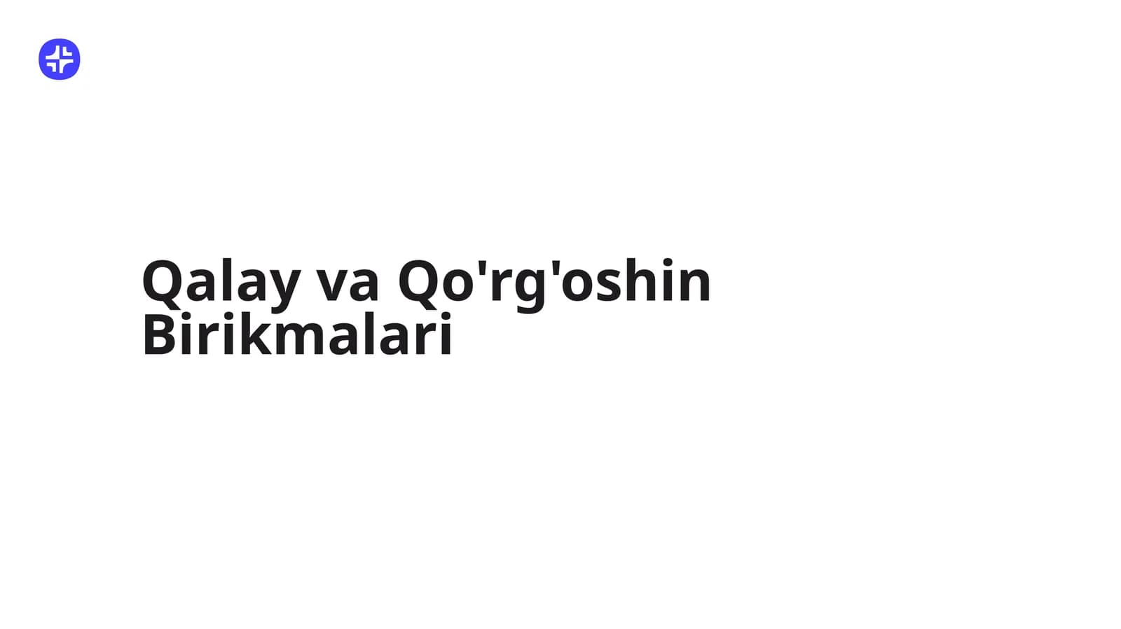Qalay va Qo'rg'oshin Birikmalari