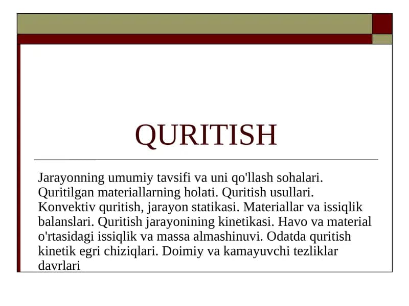 Quritish va Deyidratsiya