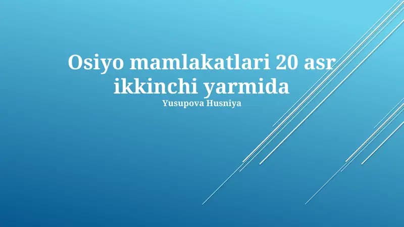 Марказий Осиёдаги миллатчилик ва мустақиллик ҳаракатлари